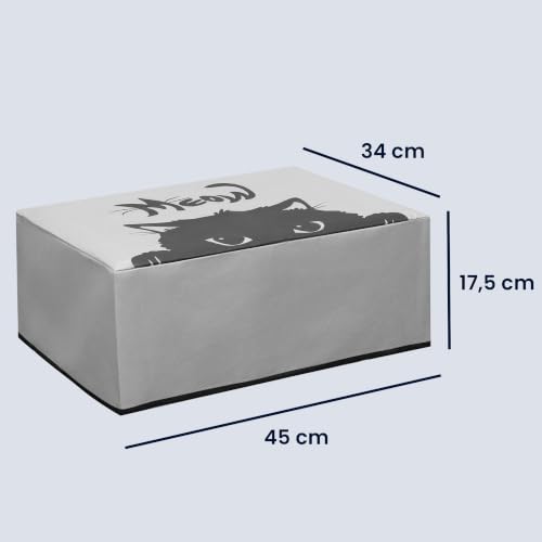 kwmobile Dust Cover Compatible with Canon PIXMA G650 / G620 - Printer Case - Grey/Black - Meow Cat - style: Meow Cat 22-01