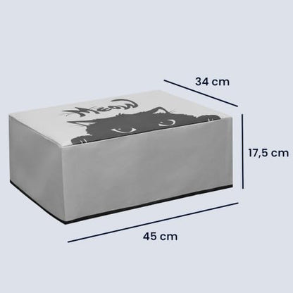 kwmobile Dust Cover Compatible with Canon PIXMA G650 / G620 - Printer Case - Grey/Black - Meow Cat - style: Meow Cat 22-01