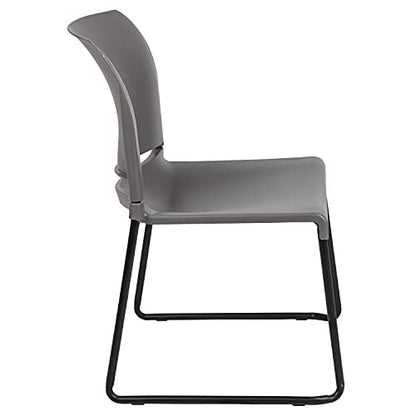 Flash Furniture Hercules Stack Chair, Black | Sled Base, Powder Coated, Contoured, 880 LBS. Weight Capacity - color: Grey, size: Set of 1