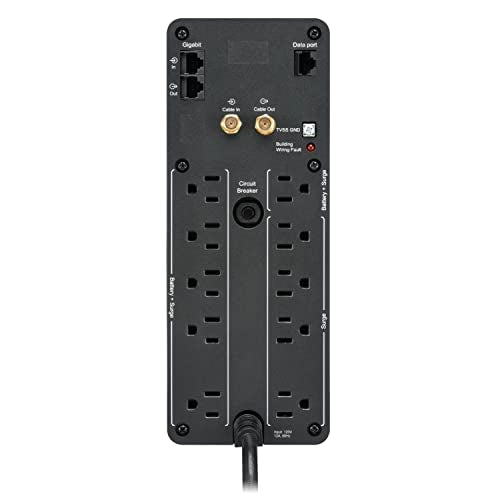 APC UPS 1000VA Sine Wave UPS Battery Backup & Surge Protector, Backup Battery Power Supply with AVR, (2) USB Charger Ports, BR1000MSR (Renewed) - size: 1000VA