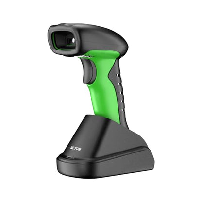 NETUM 2D QR Industrial Bluetooth Barcode Scanner with Charging Dock | Wireless 2D 1D Bar Code Reader 2600mAh Drop Protection Shock Dust Proof Hands Free for Windows Mac Android iOS (RD-1950)