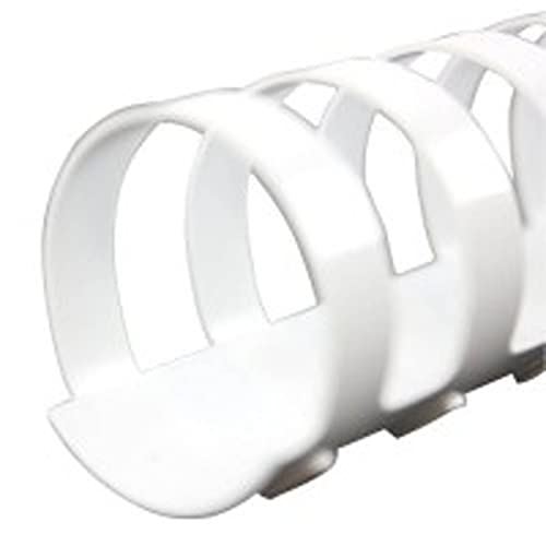 Plastic Binding Combs White 1/4-inch Diameter (6.4mm) 19-Rings 1000/case | 9:16 Pitch for 19-hole punch pattern in 11-inch Spine, Won’t Chip, Peel, Scratch or Discolor, Glossy White Finish, Durable