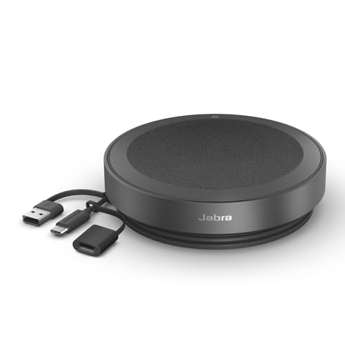 Jabra Speak2 75 (2025 Edition) Wireless Bluetooth Speakerphone - 4 Noise-Cancelling Mics, 65mm Speakers - New Linking Feature - USB-A & USB-C Adapter - Certified for Microsoft Teams - Dark Grey - size: Bluetooth Only, style: Teams Certified