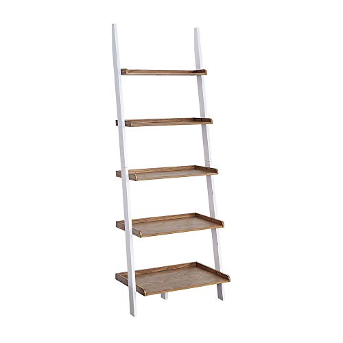 Convenience Concepts American Heritage Ladder Bookshelf 25" - Classic Living Room Bookcase for Traditional, Modern Office, Family Room & Home Office, Driftwood/White - color: Driftwood/White