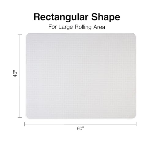 Staples Office Chair Mat, Clear Floor Mats, Flat-Pile Carpets, 60 x 46 Inch, Smooth Glide - size: 46'' x 60'', style: Flat-Pile
