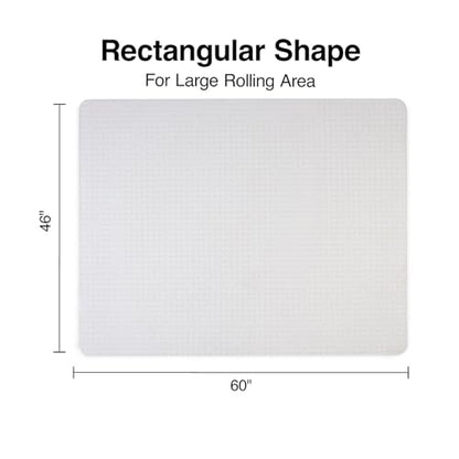 Staples Office Chair Mat, Clear Floor Mats, Flat-Pile Carpets, 60 x 46 Inch, Smooth Glide - size: 46'' x 60'', style: Flat-Pile