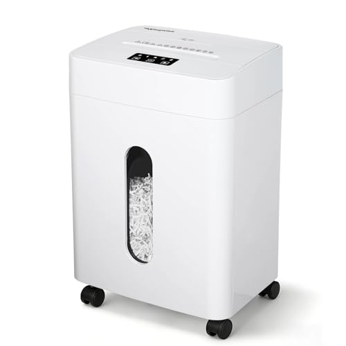 Wingwise Ultra Low Noise 42dB Paper Shredder for Home Office | 15 Sheets, P-4, 30 Mins Runtime, 6.6 gal, Corss Cut, Shreds CDs & Credit Cards