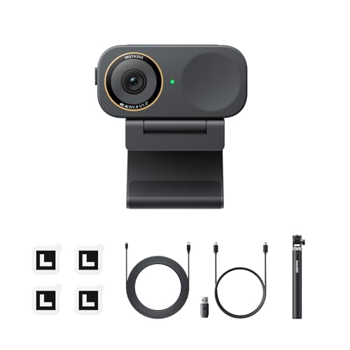 Insta360 Link 2C Pro Creator Bundle – 4K Webcam for PC/Mac, 1/1.3” Sensor, Low-Light, Auto Framing, HDR, Directional Noise-Canceling Mics, Supports Stream Deck, Zoom, Teams, Twitch for Streaming - style: Creator Bundle