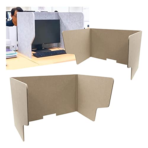 Desk Privacy Panel, Dividers for Student, Freestanding Office with Cutout, for Call Centers/Offices - color: Light Brown, size: 31in/80cm