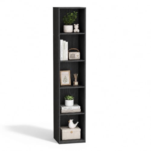 5 Cube Black Book Shelf, Tall Bookcase for Bedroom Home Office Living Room | Wooden Bookshelf, Wood Bookcase, Cube Bookcase, Cube Book shelf Storage, Black Shelf, Shelving,Wooden Cube Bookcase - color: Black, size: 5 Cube