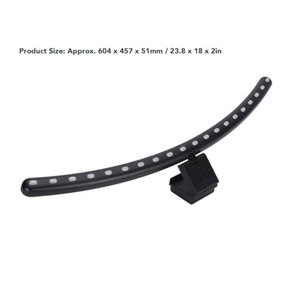 2 in 1 RGB Monitor Light Bar, Curved Computer Monitor Lamp Bar with Dual Light Source, Voice - Activated Musical Rhythm & Eye - Caring Dimmable Backlight for Office