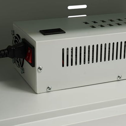20-Device Cell Phone Charging Cabinet, Lockable Steel Charging Station - color: White, size: 20-Device