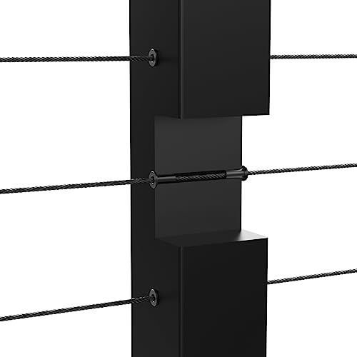 BLIKA 100 Pack Black Stainless Steel Protector Sleeves for 1/8" 5/32" or 3/16" Deck Cable Railing, for Wood/Composite Posts, T316 Marine Grade, Black Cable Railing Protector Sleeves