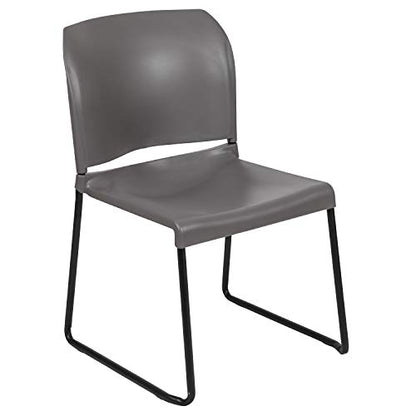 Flash Furniture Hercules Stack Chair, Black | Sled Base, Powder Coated, Contoured, 880 LBS. Weight Capacity - color: Grey, size: Set of 1