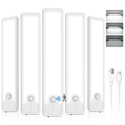 Pak 8 Inch LED Motion Sensor Under Cabinet Closet Light 5 Pack Rechargeable