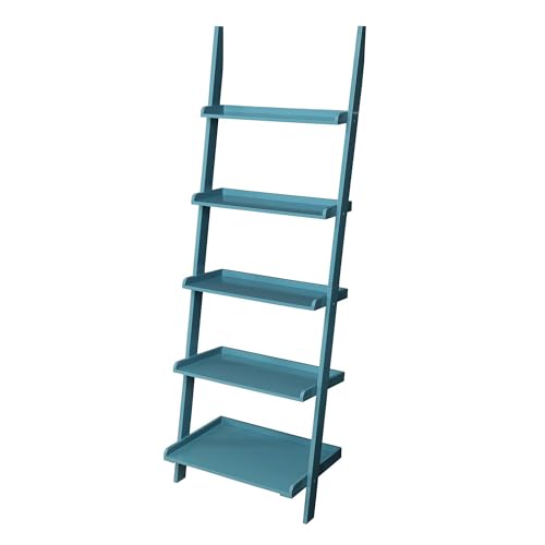 Convenience Concepts French Country Bookshelf Ladder, Blue - color: Dark Turquoise