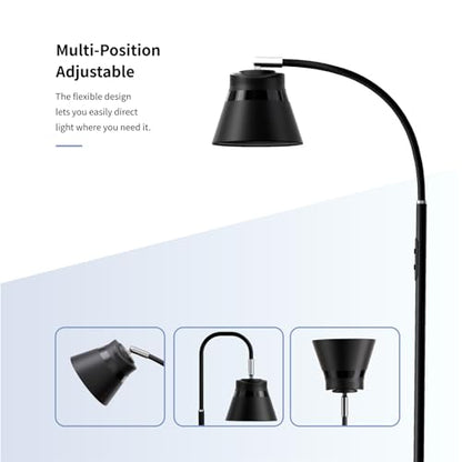 AXX Reading Floor Lamp with Remote for Task, Craft, Architect - color: Black