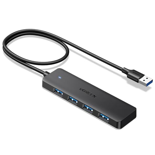 UGREEN USB 3.0 Hub, 4 Ports USB A Splitter Ultra-Slim USB Expander for Mouse, Keyboard, Flash Drive, U Disk, Printer Compatible with Laptop, Desktop PC, Xbox, PS5, and More 2FT - size: ['2 feet'], style: USB-A