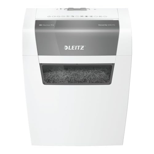Leitz IQ Paper Shredder, Cross Cut, 6 Sheet, 4 Gallon Bin, P4 Security, Home Office (170001) - style: IQ Home (6 Sheets)