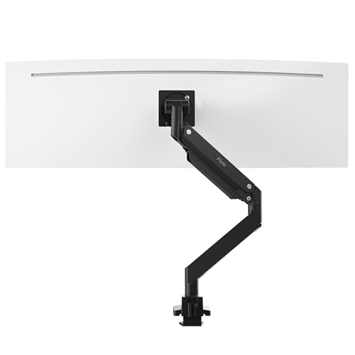 Pixio PS2S Titan Black Ultrawide Mega Heavy-Duty Premium Single Monitor Arm Stand fits up to 57 inch Monitors Holds up to 59.4lbs VESA Compatible Integrated Cable Management - color: Black, size: Single 17"-57"