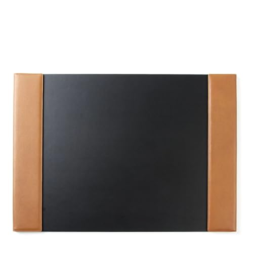 Leatherology Classic Desk Pad - 18" H x 26.5" W x 0.5" - Cognac | Office Desk Mat with Liftable Side Rails, Non-Leather Writing Surface & Micro-Suede Bottom - For Home or Office - color: Cognac, size: 18" x 26.5"