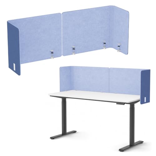 Desk Privacy Panel, 48" × 19" L-Shaped Cubicle Desk Divider, Blue - color: Navy Blue, size: 47.2" × 18.7"