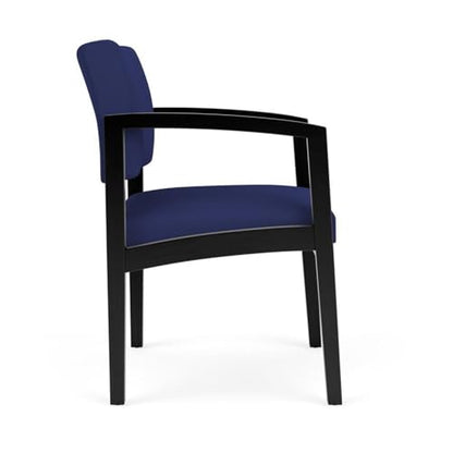 Lenox Wood Reception Waiting Room Healthcare Guest Chair/Black Wood/Blue - color: Blue