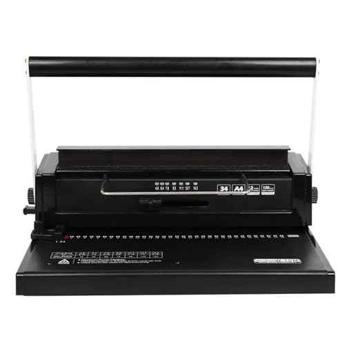 Iron Ring Binding Machine 34 Hole Loose Leaf Iron Ring Punching Machine Double Coil Manual Wire Binding Machine,Easy and Safe to Use