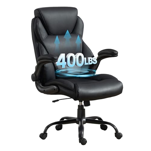 Brage Living Big and Tall Office Chair 400LBS, Heavy Duty High Back Leather