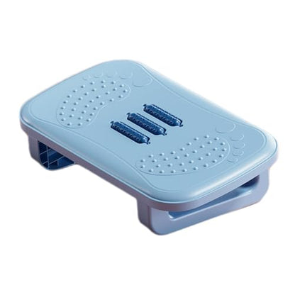 Office Desk Footrest Rocking Foot Stool Ergonomic Support Massage Rollers Solid PP Material Suitable for Working Adults Kids Home, Light Blue - color: Light Blue