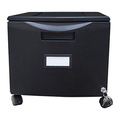 Storex Single-Drawer Mobile Filing Cabinet, 1 Legal/Letter-Size File Drawer, Black, 14.75" X 18.25" X 12.75" - color: Black, size: 1-Pack, style: 1-Drawer, With Casters