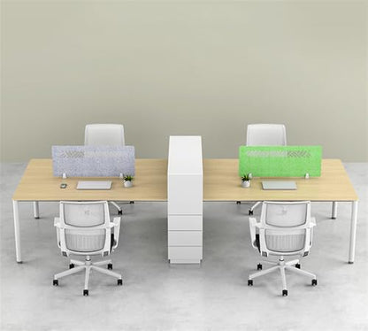 Desk Partition, Acoustic Panel, Felt Divider, Office, Noise Reduction & Visual Distraction Shield, Ideal for Home, School & Office, Silver Grey, 120x30cm - color: Silber Grau, size: 120x30cm