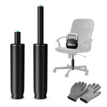 MASTERY MART 14-22 Inch Extra Long Office Chair Cylinder Replacement with Gloves, 8" Stroke Gas Lift, Heavy Duty 1000 Lbs Class 4 Hydraulic Pneumatic Piston, Universal Fit - size: 8'' Travel Length