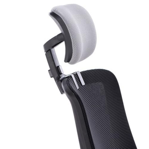 Office Chair Headrest Attachment,Breathable Mesh Soft Sponge Neck Support Cushion Clip on Head Pillow for Computer Chair,Easy Installation (Grey Black) - color: Grey Black