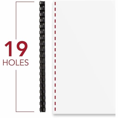 Mead CombBind Binding Spines/Spirals/Coils/Combs, 9/16", 105 Sheet Capacity, Black, 125 Pack (4000138) - size: 9/16"