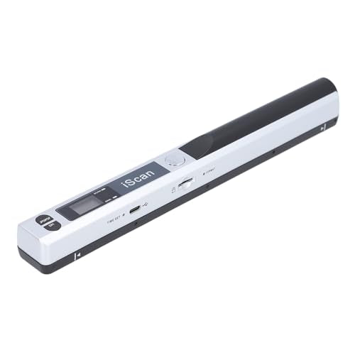 Tbest Portable Scanner Handheld Scanner Document Scanning Wand 900DPI A4 Color Photo Image Scan JPG PDF USB 2.0 32GB Micro SD Card Support for Documents Photos Receipts (Silver) - color: Silver