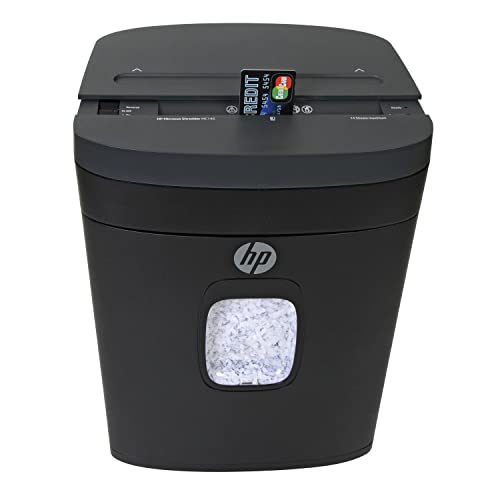 HP - Micro Cut Paper Shredder, 14-Sheet with Slide Top for Office - size: 14 Sheet
