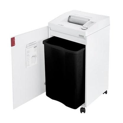 ideal. 2604 Cross-Cut Centralized Office Shredder with Automatic Oiler, Continuous Operation, 14 to 16 Sheet Feed Capacity, 26 gal Bin, Shred Staples/Paper Clips/Credit Cards/CDs/DVDs, P-5 Security | P5 cross cut shredder with automatic oiler for 6 to 8 u