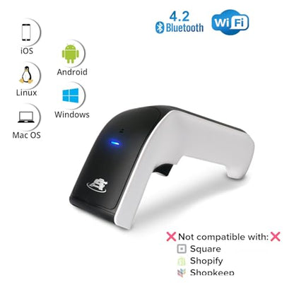 ScanAvenger Wireless Portable 1D&2D Bluetooth Barcode Scanner: Hand Scanner 3-in-1, Cordless, Rechargeable Scan Gun for Inventory - USB Bar Code/QR Reader (1D&2D with No Next Gen Stand)… - style: 1D&2D With No Next Gen Stand