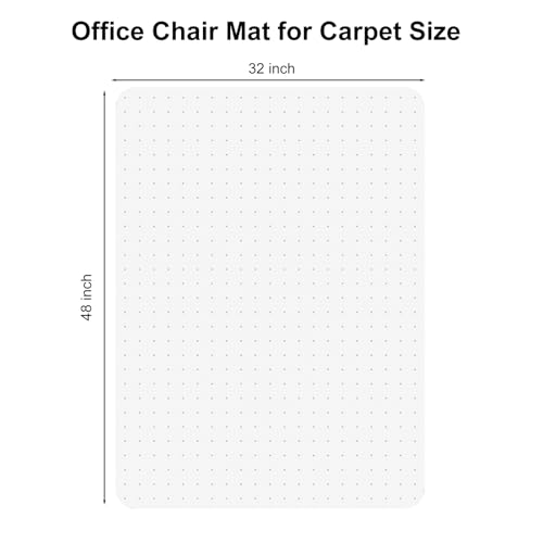 32x48 Inch Office Chair Mat for Carpet Floor, Flat Shipping