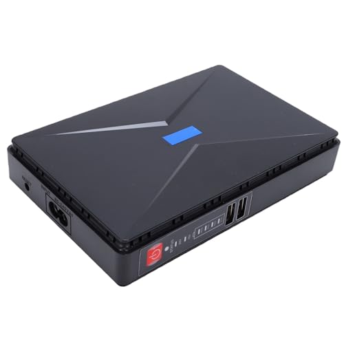 Mini UPS Uninterruptible Power Supply, ABS Router Backup Battery with 8800mAh Capacity, DC USB POE Output, Battery Indicator and Multi Protection for Home Office Security Camera (US Plug)