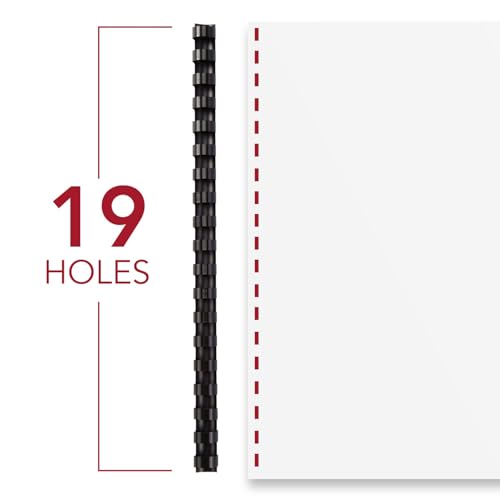 Mead CombBind Binding Spines/Spirals/Coils/Combs, 3/4", 150 Sheet Capacity, Black, 125 Pack (4000136) - size: 3/4"