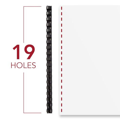 Mead CombBind Binding Spines/Spirals/Coils/Combs, 3/4", 150 Sheet Capacity, Black, 125 Pack (4000136) - size: 3/4"