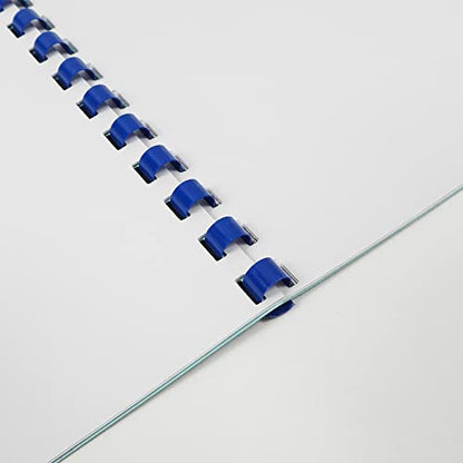Rayson CR-12-100-M Plastic Binding Combs 1/2in. 21-Ring, 90-Sheet Capacity, Colorful Comb Binding Spines, Max. Binding A4 Size Paper (8.3"×11.7"), Box of 100 - size: 1/2", style: A4 - Available in 7 Vibrant Colors