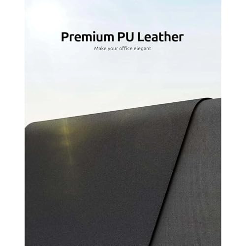 Desk Pad, Leather Non-Slip Laptop Computer Desk Keyboard Mat, Table Protector Blotter Mat, Large Mouse Pad (24" x 12")-Black - color: Black