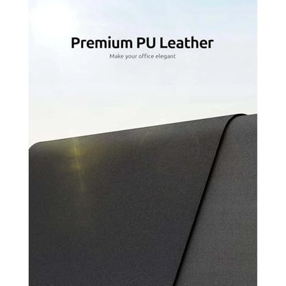 Desk Pad, Leather Non-Slip Laptop Computer Desk Keyboard Mat, Table Protector Blotter Mat, Large Mouse Pad (24" x 12")-Black - color: Black