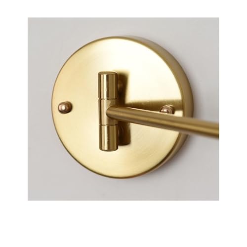 Adjustable Swing Arm Wall Sconce, Metal Folding Wall Lamp, GU10 Task Wall Light Fixture for Bedside Reading, Home Office, Study, Bedroom, Modern Wall Mounted Light Home Parlor(Gold) - color: Gold