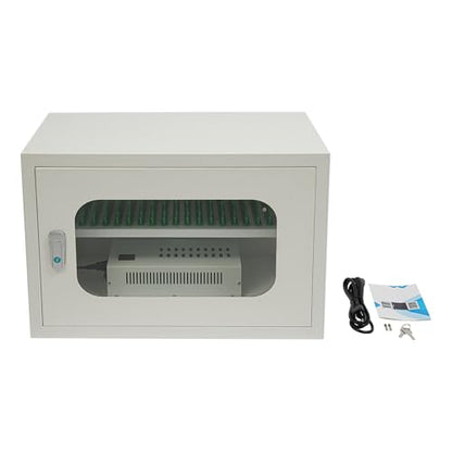 20-Device Cell Phone Charging Cabinet, Lockable Steel Charging Station - color: White, size: 20-Device