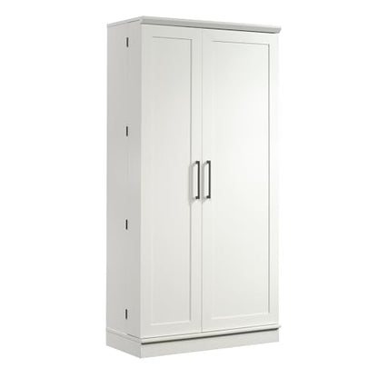 Sauder HomePlus Kitchen Storage Pantry Cabinet with Swing Door Storage and Adjustable Shelves, in Soft White finish - color: Soft White