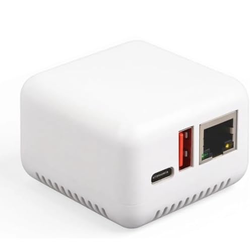 Wireless USB 2.0 Print Server LAN Network Print Share Server Supports USB Printer for Android Linux Type C Power Supply (US Plug) Servidores